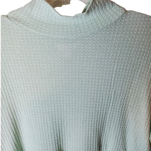 Lauren Conrad Green Frost Mock Neck Tiered Knit Blouse, NWT, XXL - Picture 2 of 6
